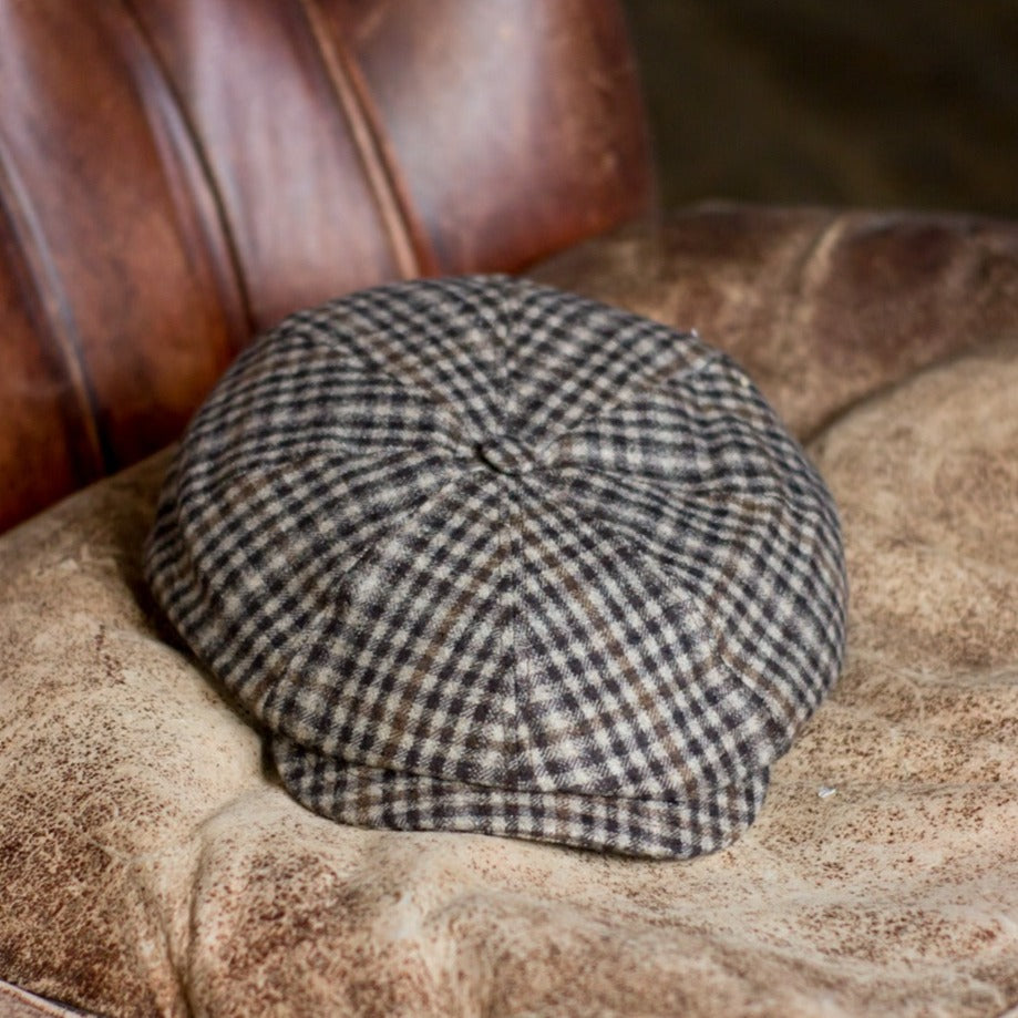 BAKER BOY - Grey Check Tallia di Delfino