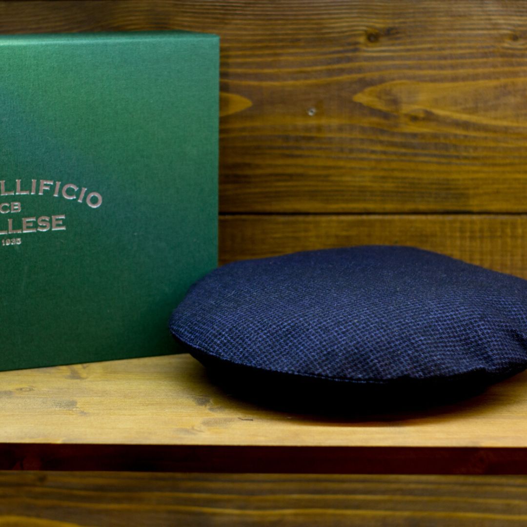Beret - Micro Pied De Poule Blue