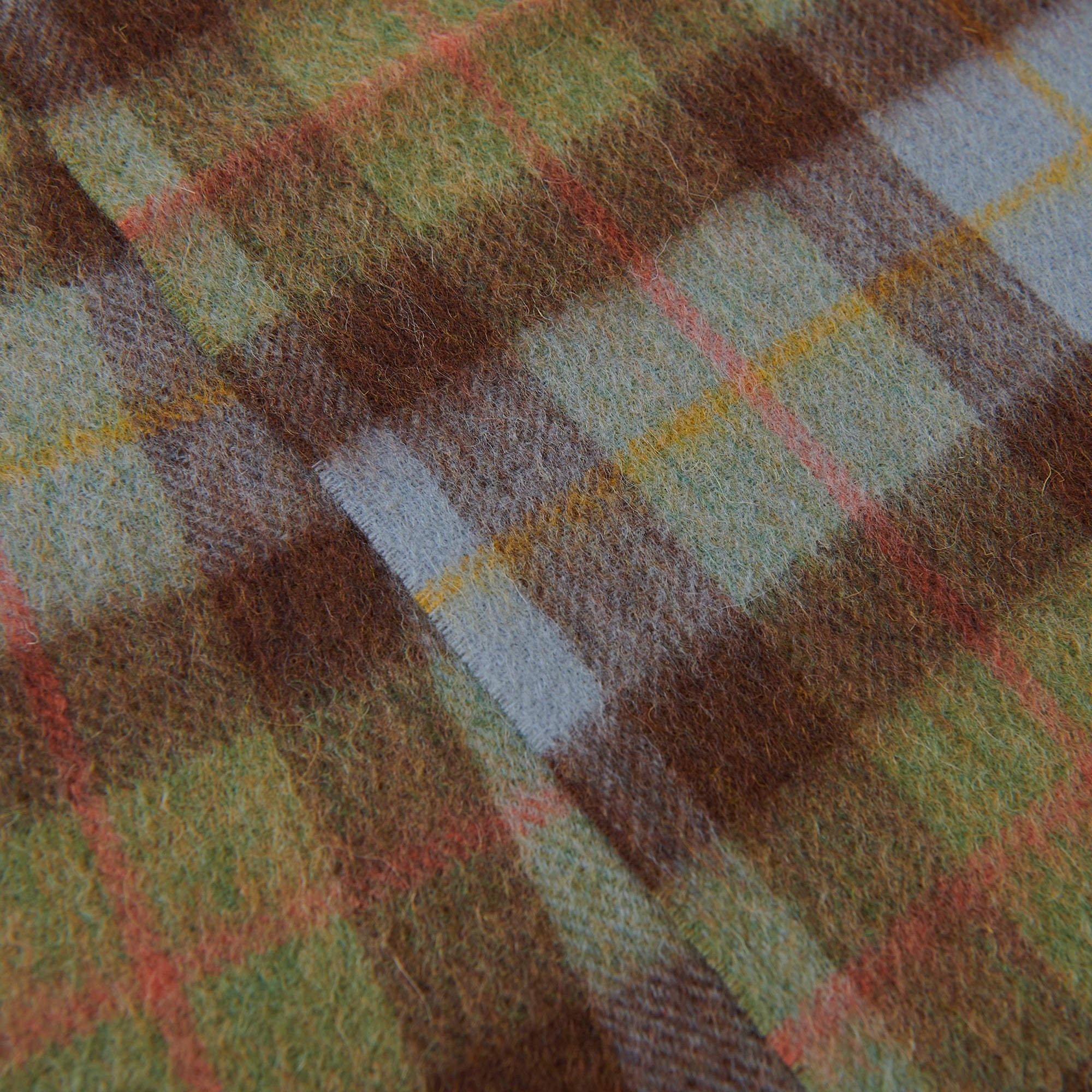 Lambswool Scarf - Chestnut&Blue Tartan