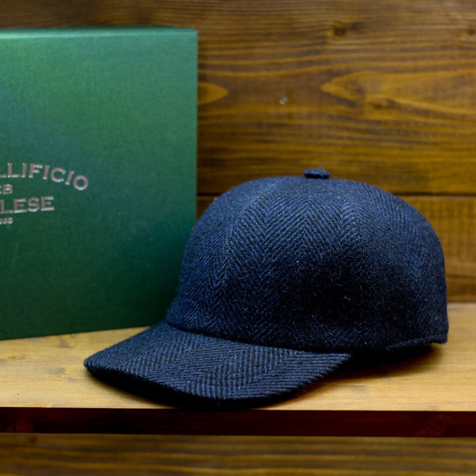 Berretto da baseball - Blu Navy a spina di pesce