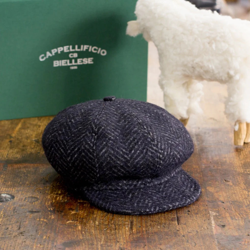 Cougan - Herringbone Blue Alpaca