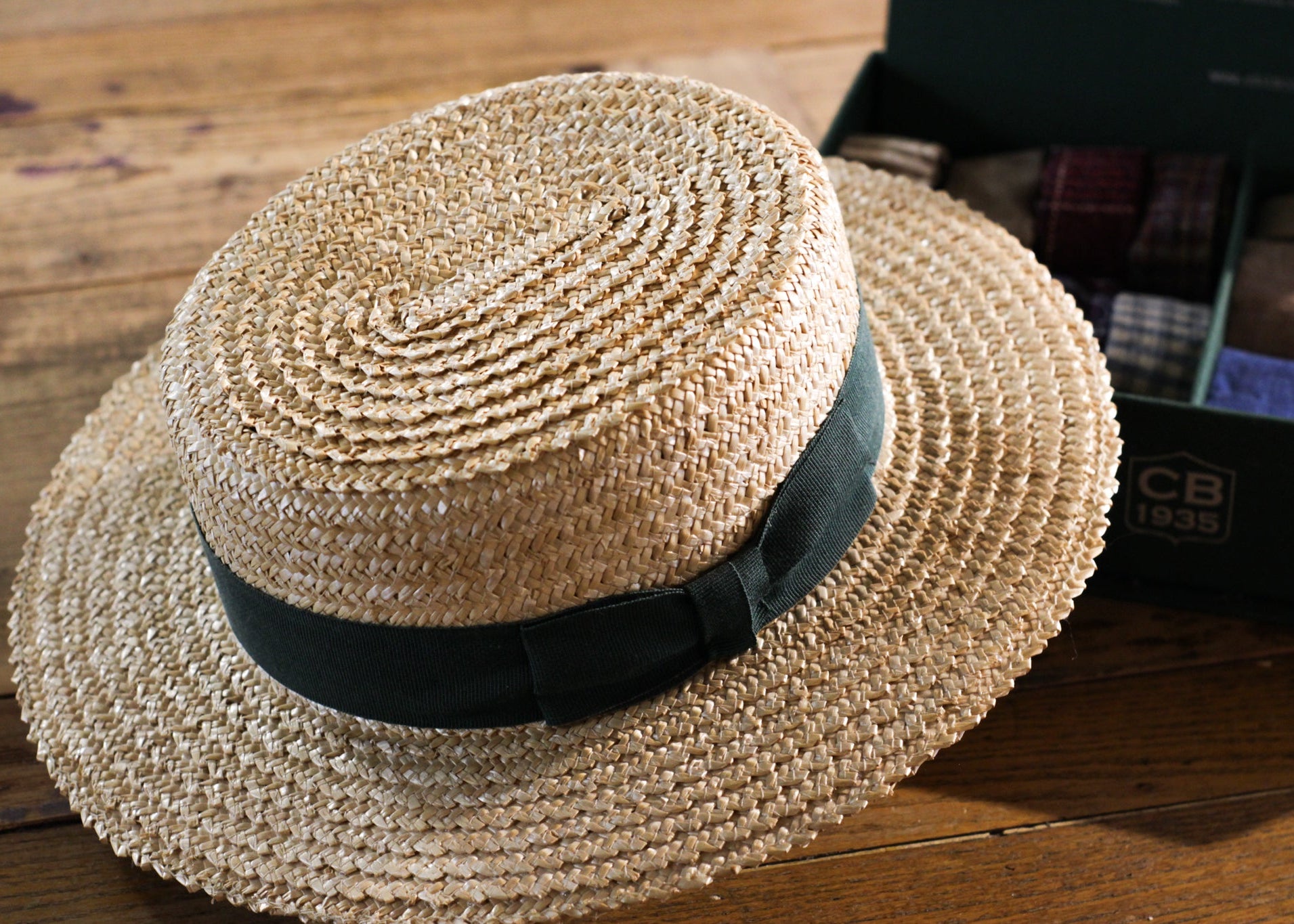 BOATER HAT - Stiff Green