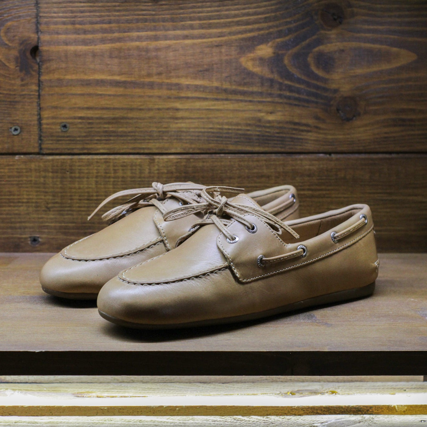 Slim Boat Shoes - Sahara Leather Smooth