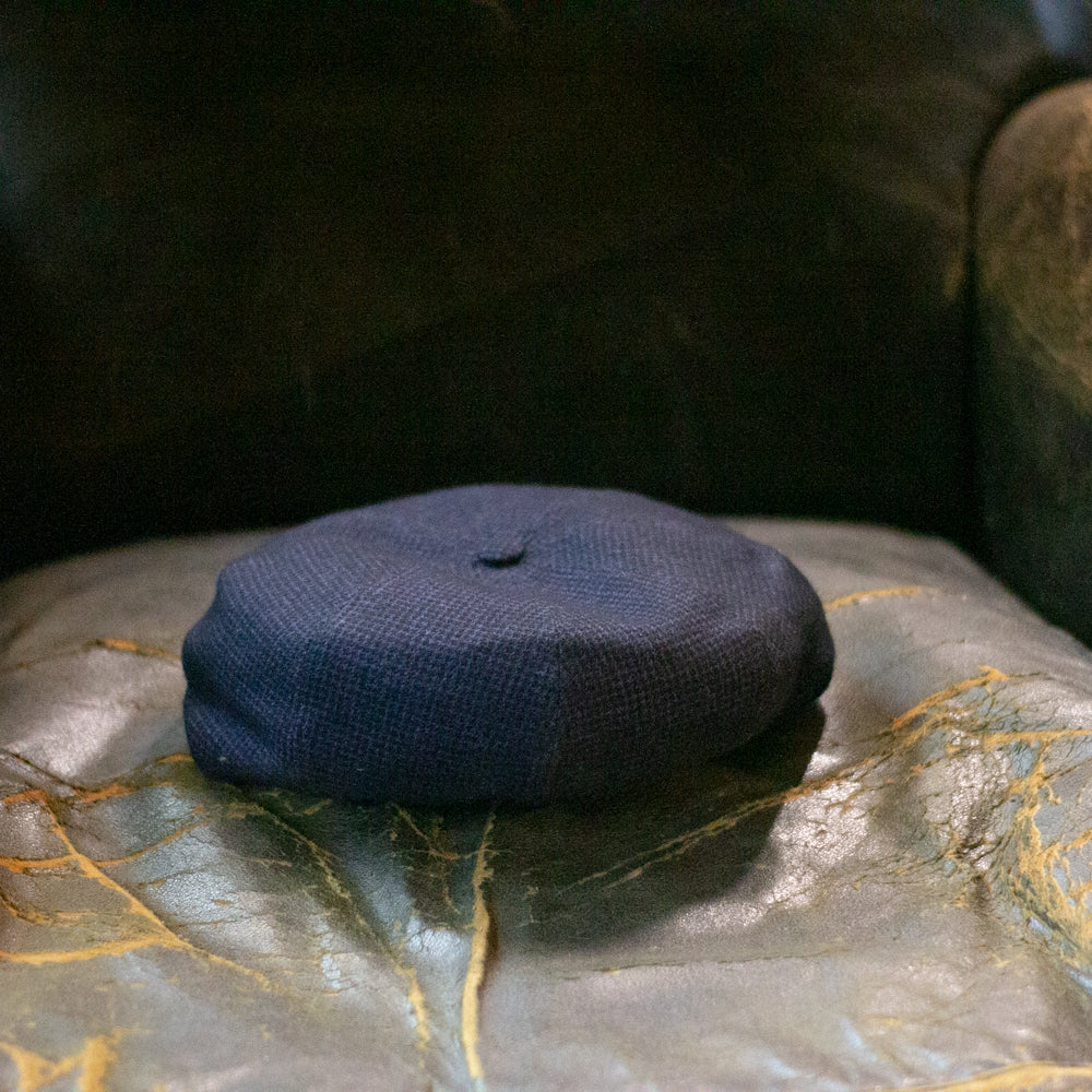 Baker Boy - Micro Pied De Poule Blue Navy