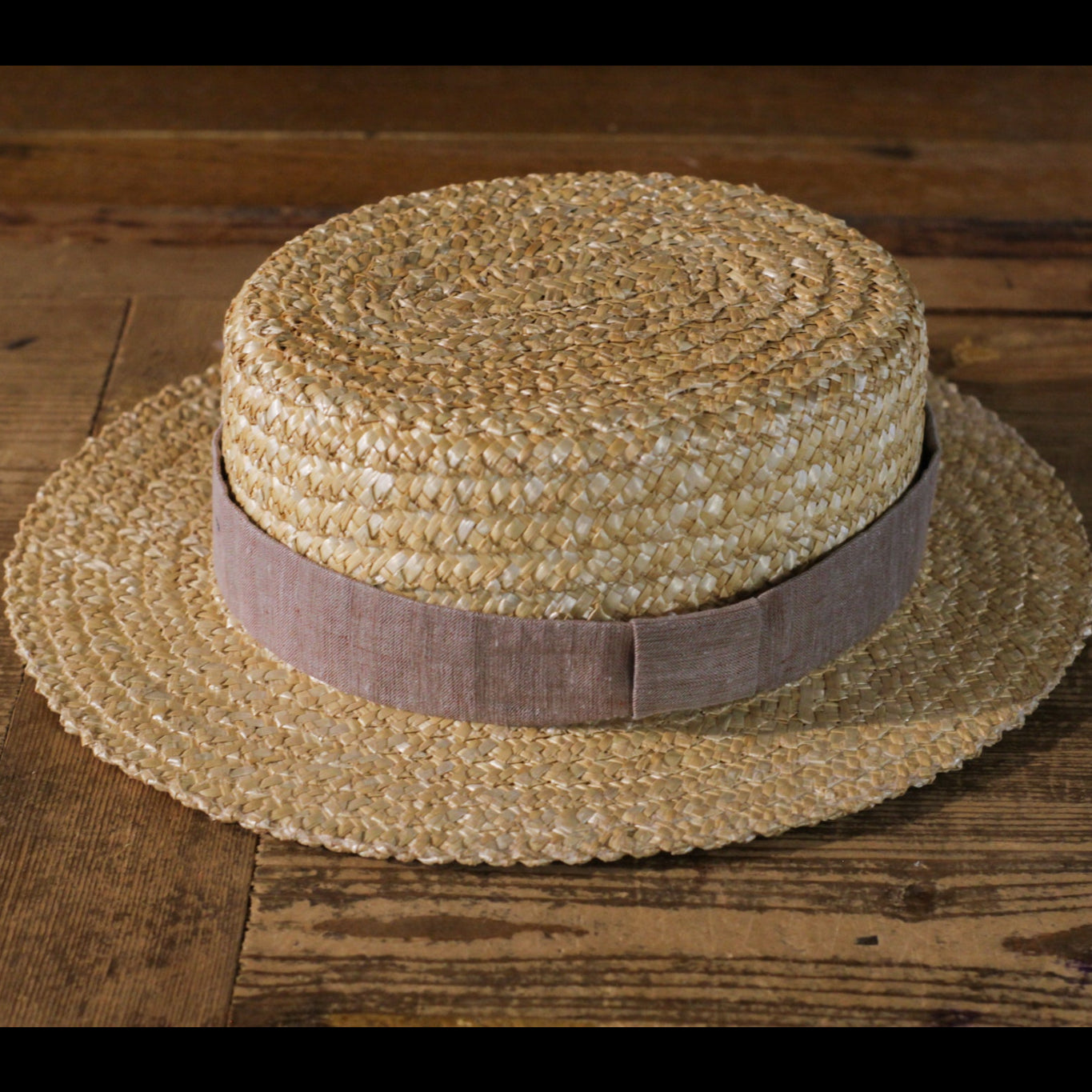 BOATER HAT - Beige Linen