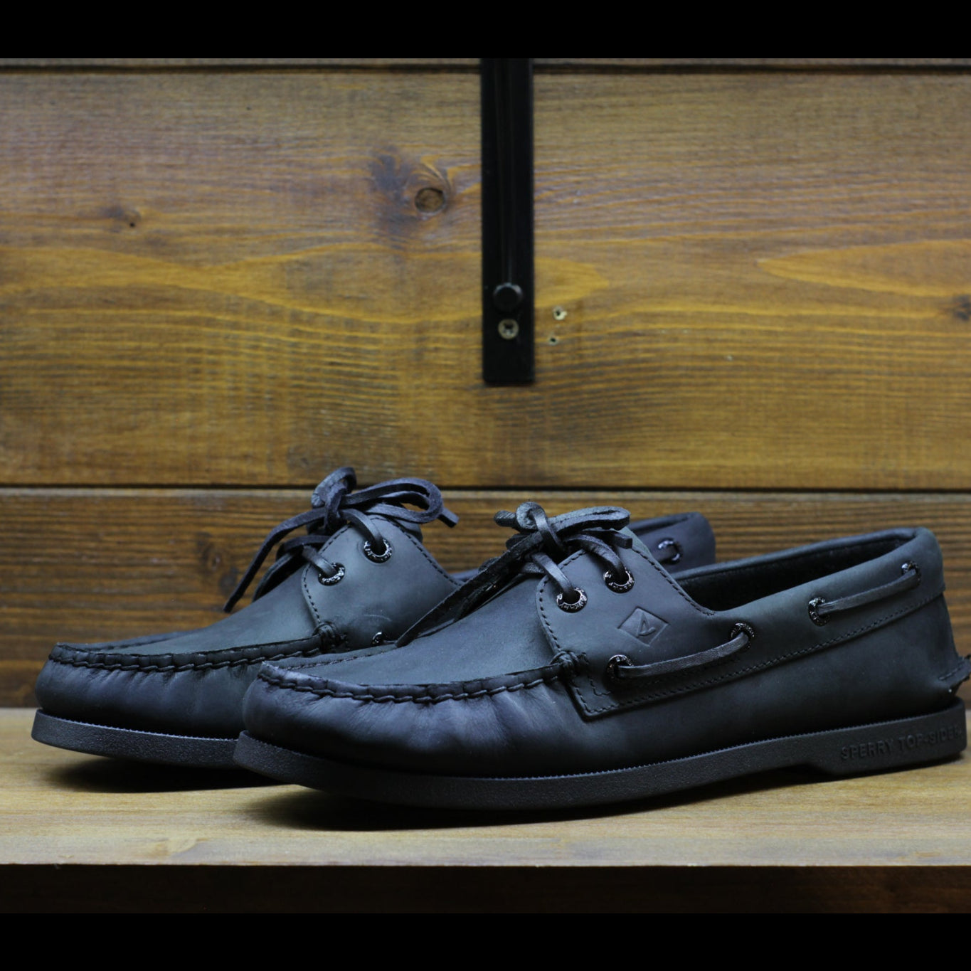Sperry Boat Shoes AO 2 EYE - Black Leather Smooth