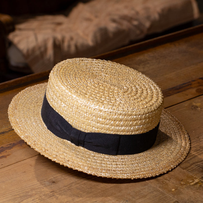 BOATER HAT - Stiff Black