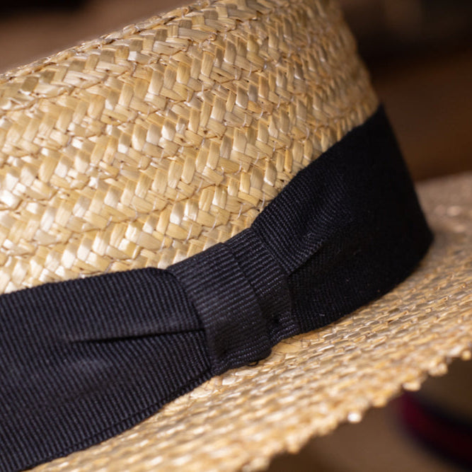 BOATER HAT - Stiff Black