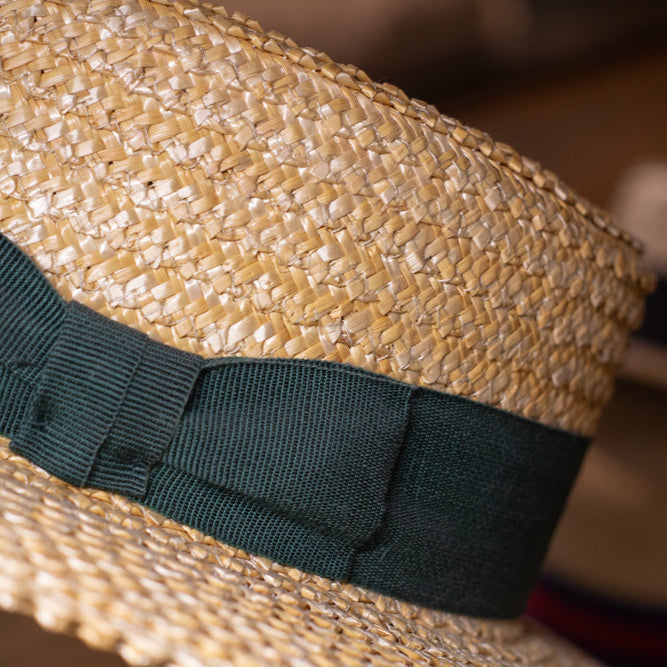 BOATER HAT - Stiff Green