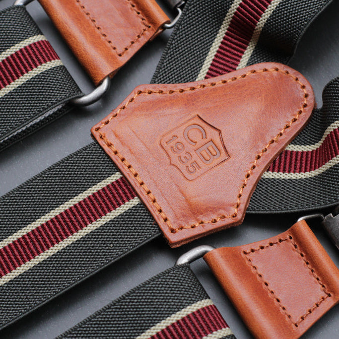 Striped Braces - Green&Bordeaux