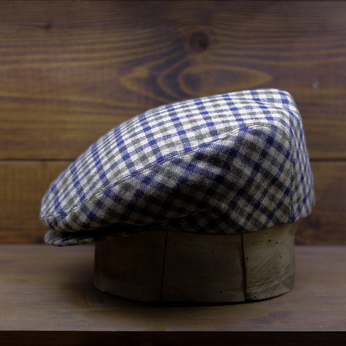 County Cap PR - Plaid blue & chestnut