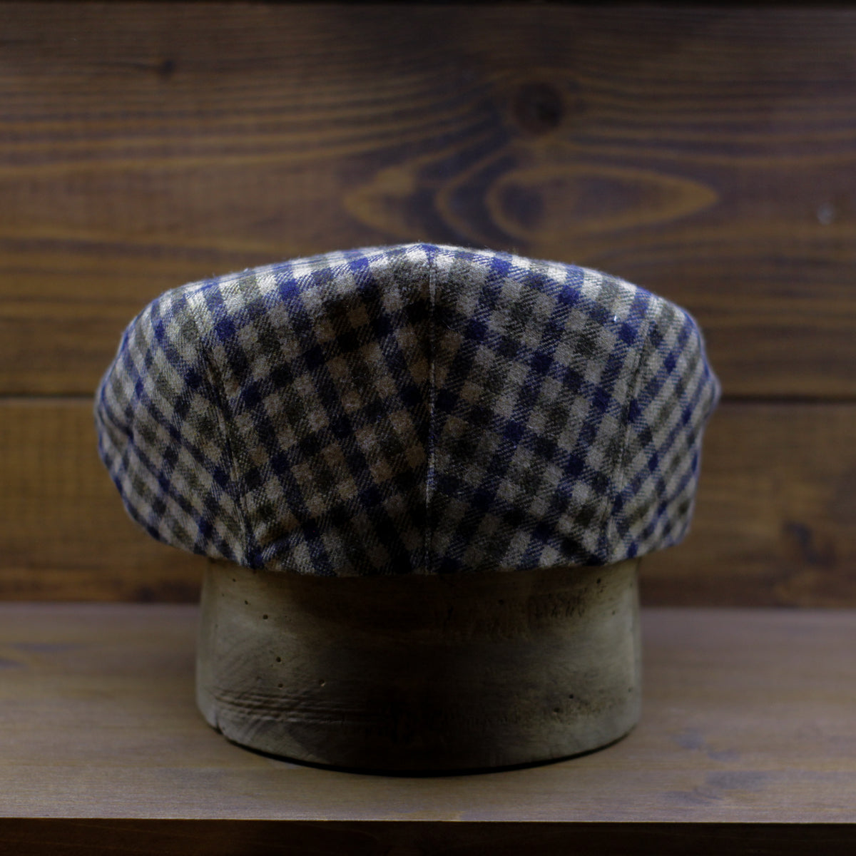 County Cap PR - Plaid blue & chestnut