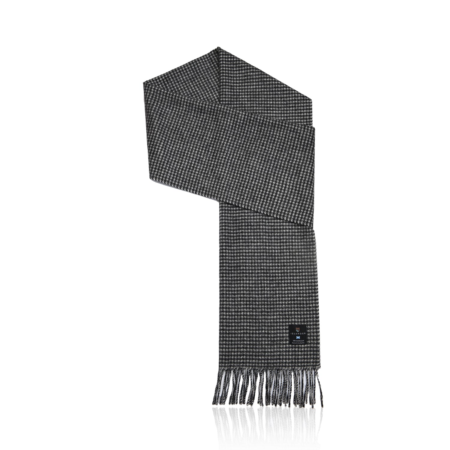 Lambswool Scarf - Black and White Dogtooth