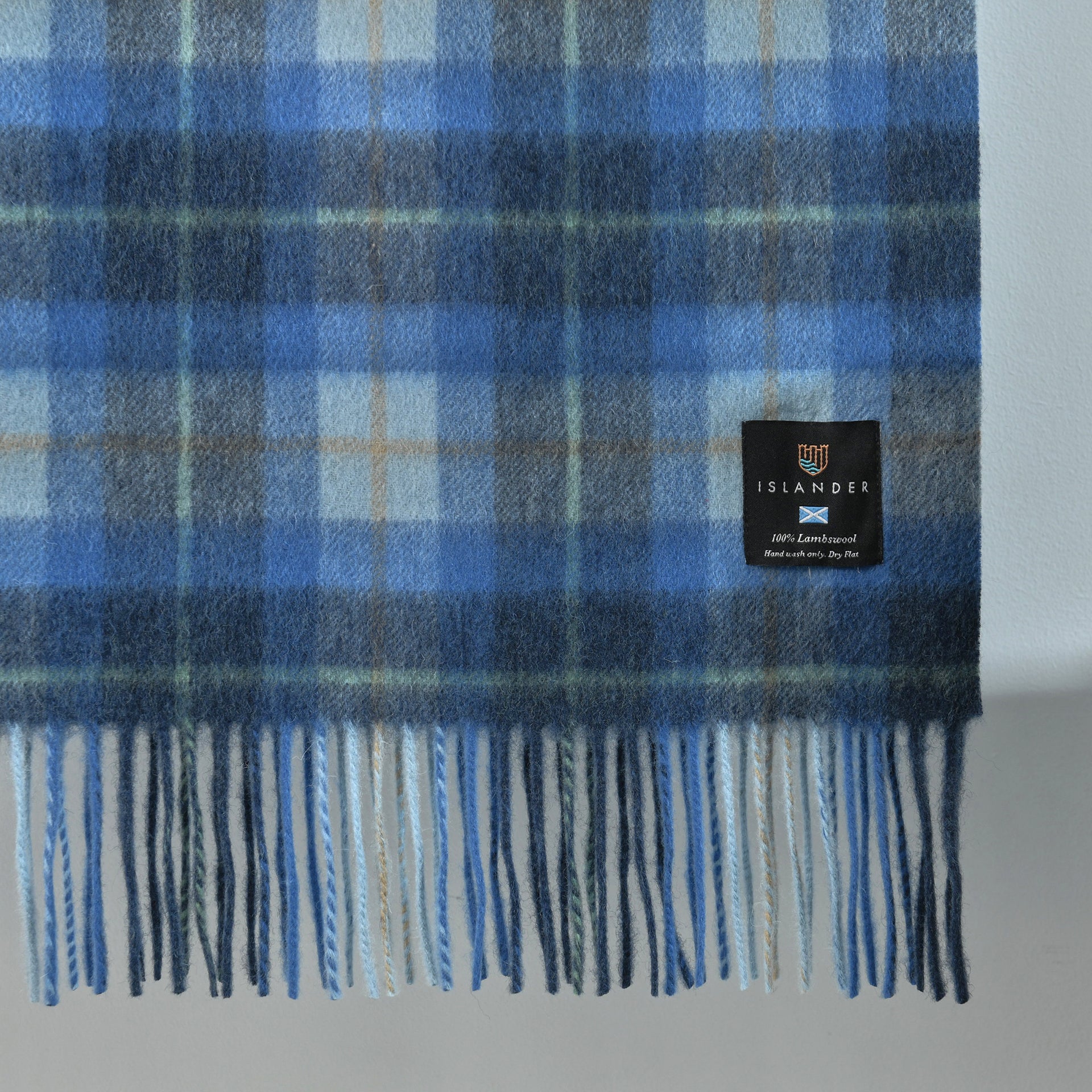 Lambswool Blanket - Blue Tartan