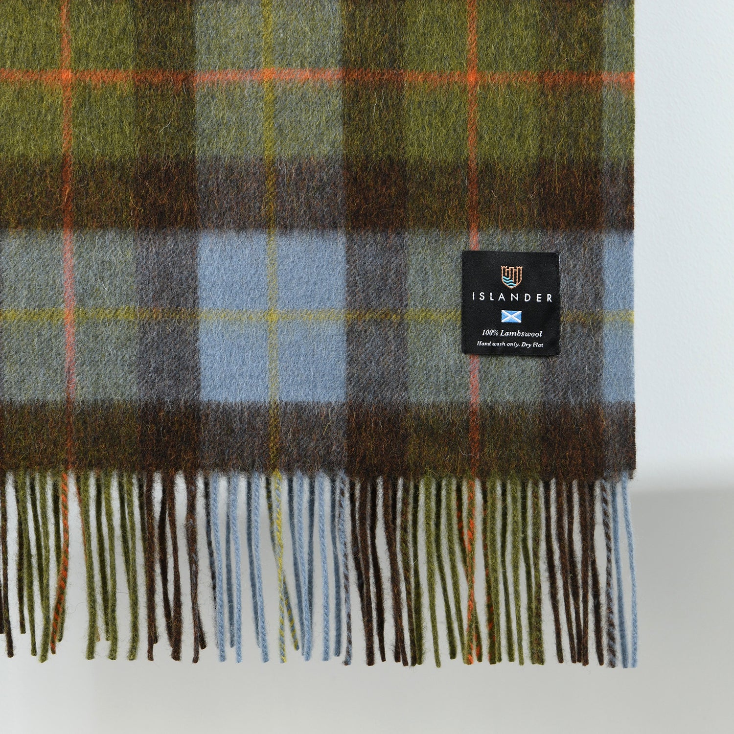 Lambswool Blanket - Chestnut&Blue Tartan