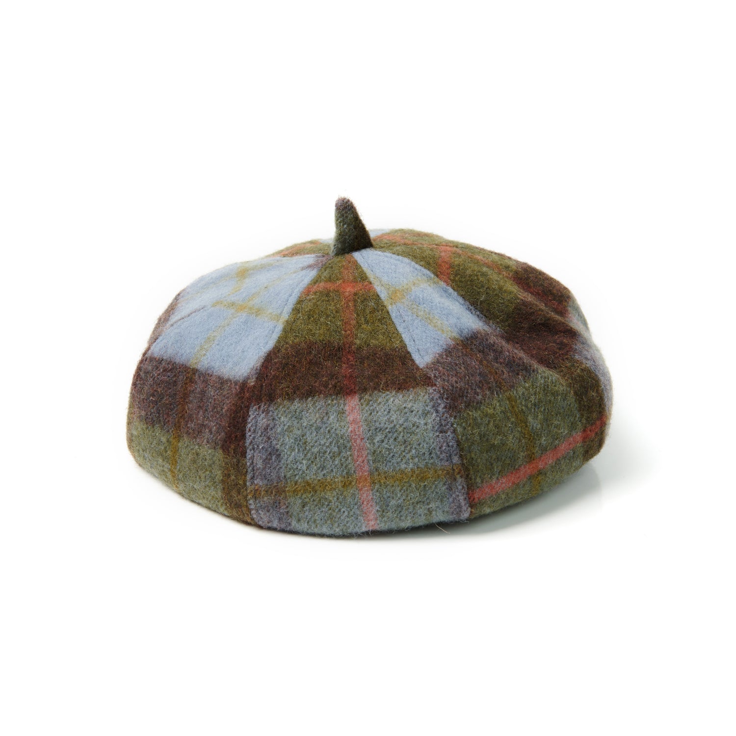 Lambswool Bunnet - Chestnut&Blue Tartan
