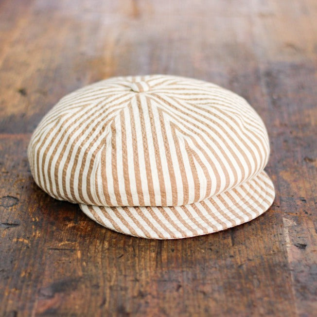 COUGAN - Seersucker stripes beige&white