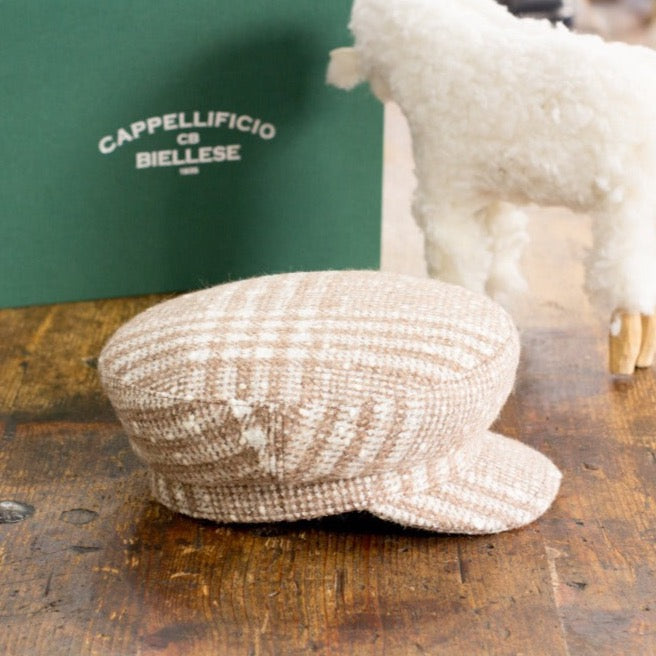 Marine - Beige Prince of Wales Alpaca