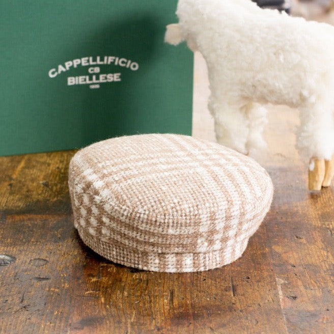 Marine - Beige Prince of Wales Alpaca