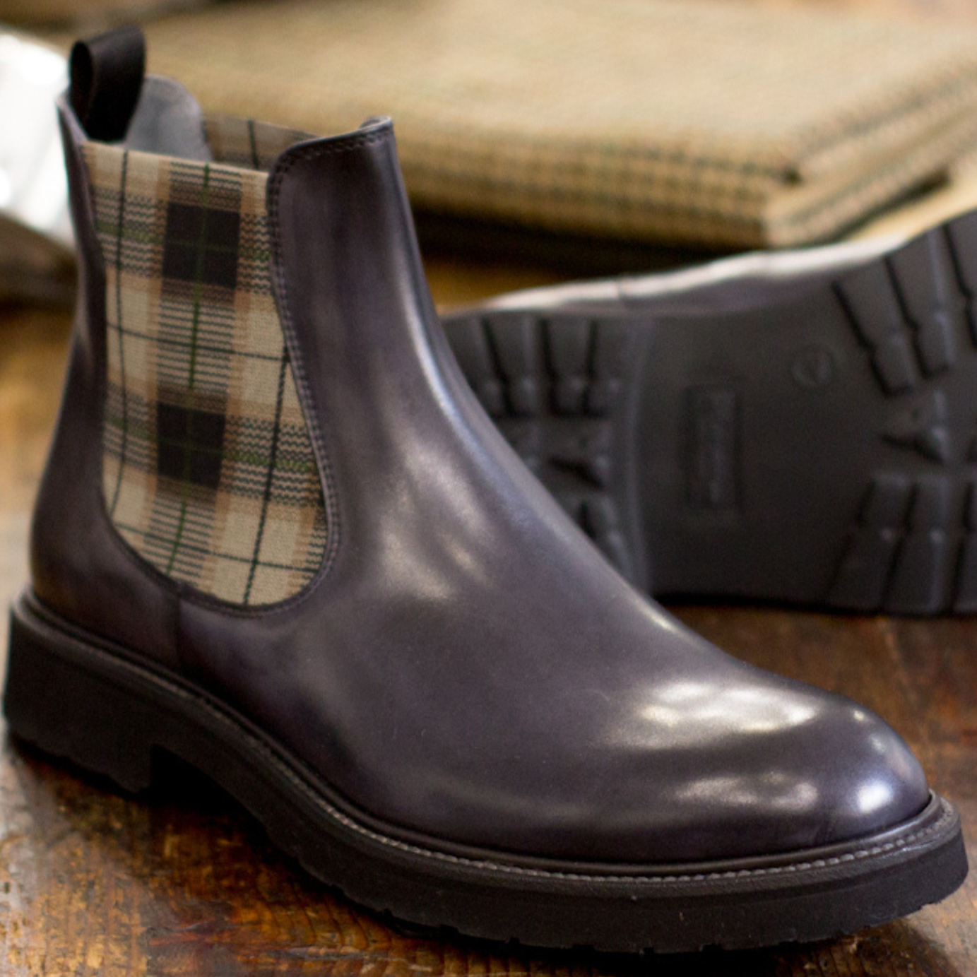 Beatles Boots - Grey Tartan