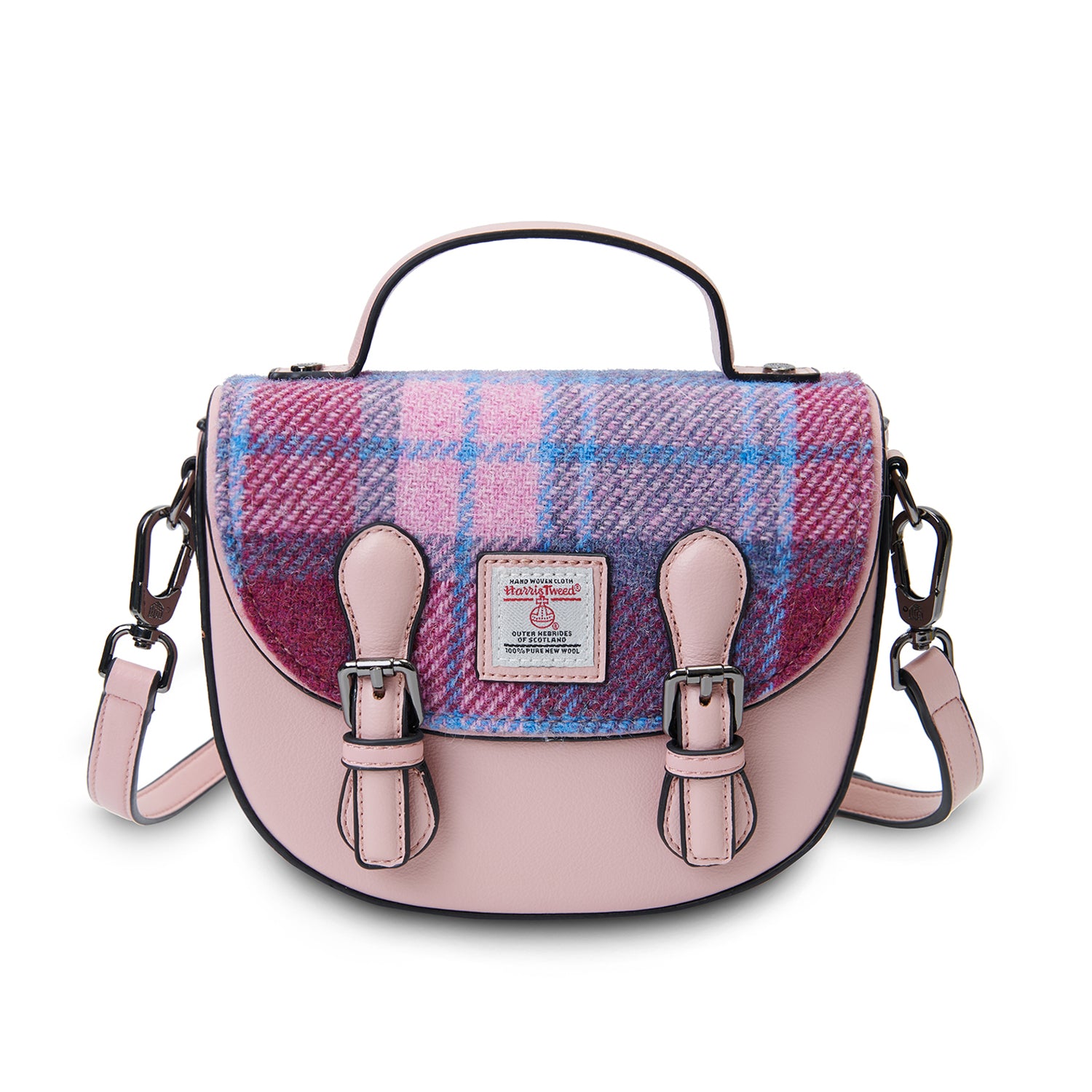The Mini Cobble Satchel - Pink&Blue Tartan