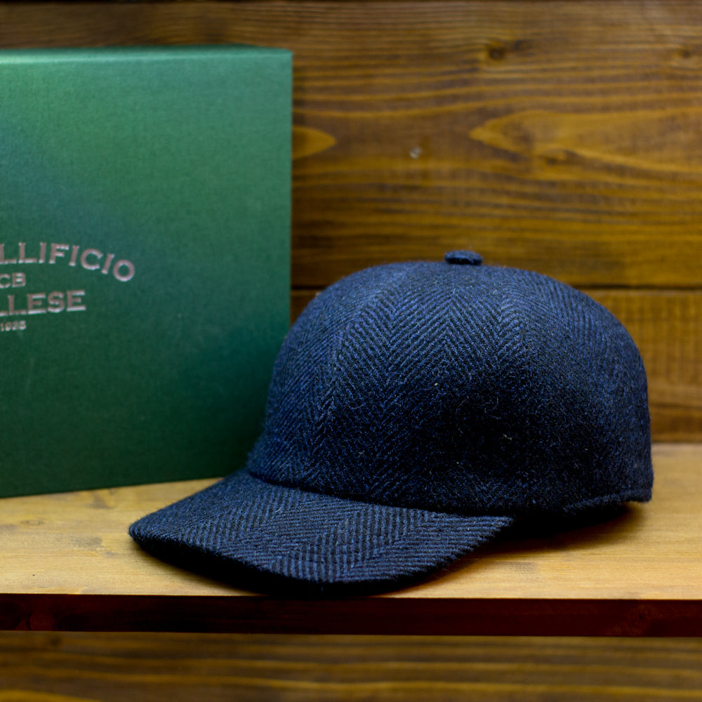 Baseball Cap - Herringbone Blue Navy