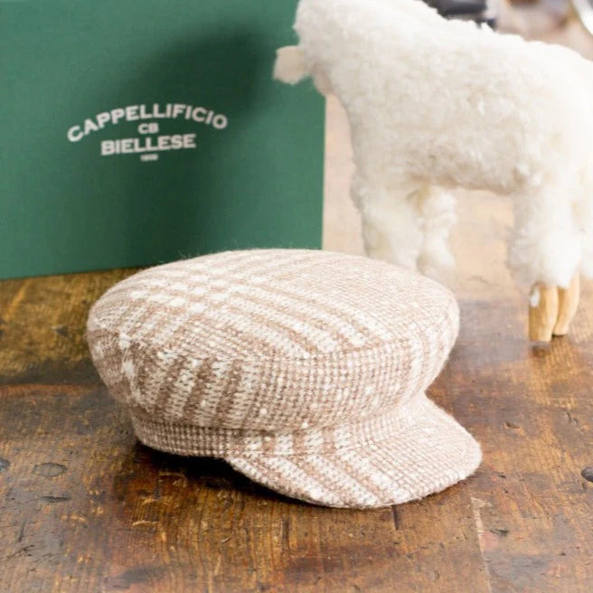 Marine - Beige Prince of Wales Alpaca