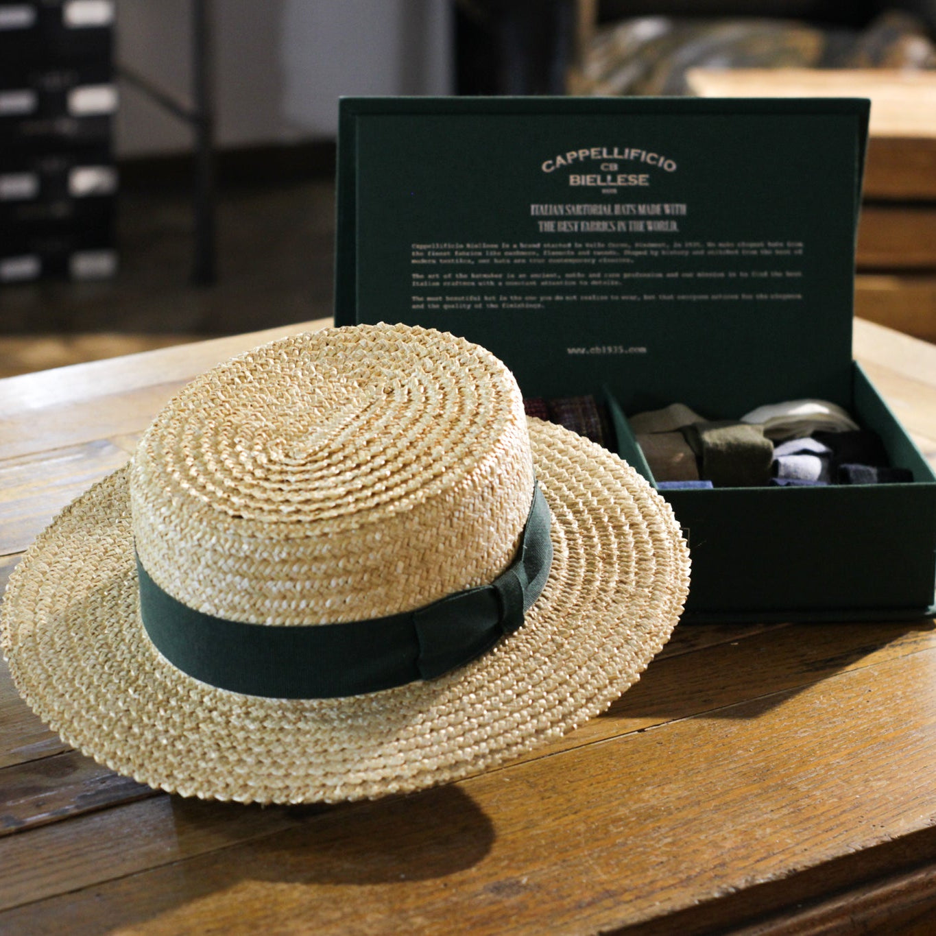 BOATER HAT - Stiff Green
