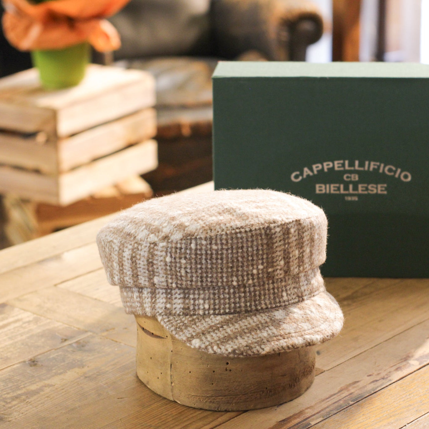Marine - Alpaca Principe di Galles Beige