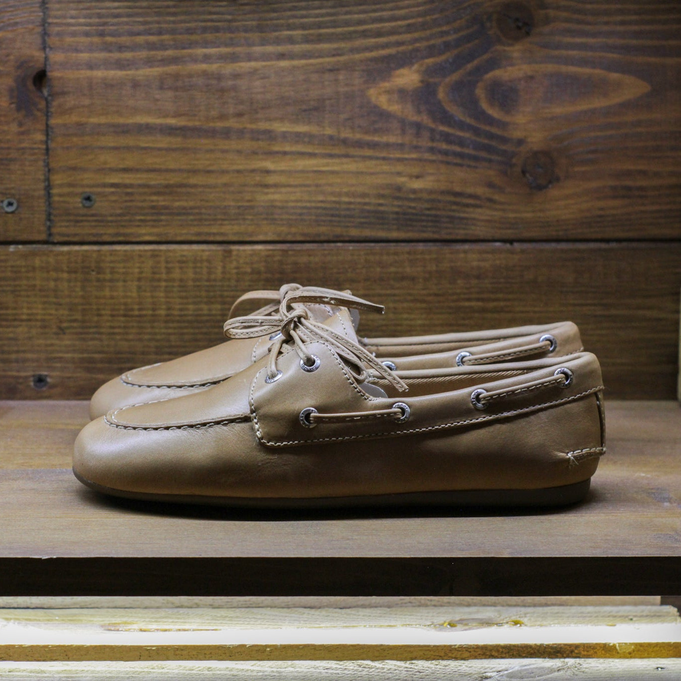 Slim Boat Shoes - Sahara Leather Smooth