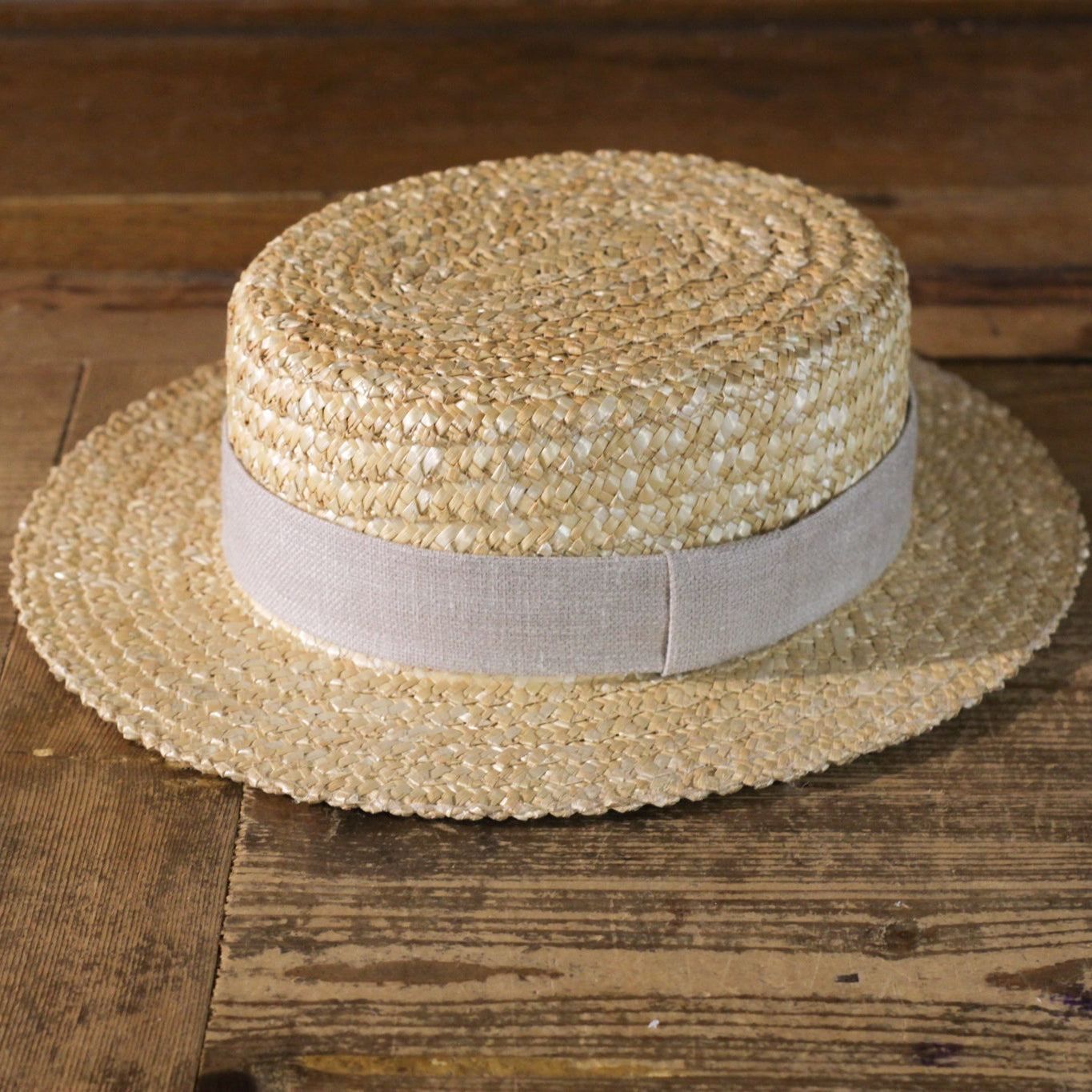 BOATER HAT - Cream Linen