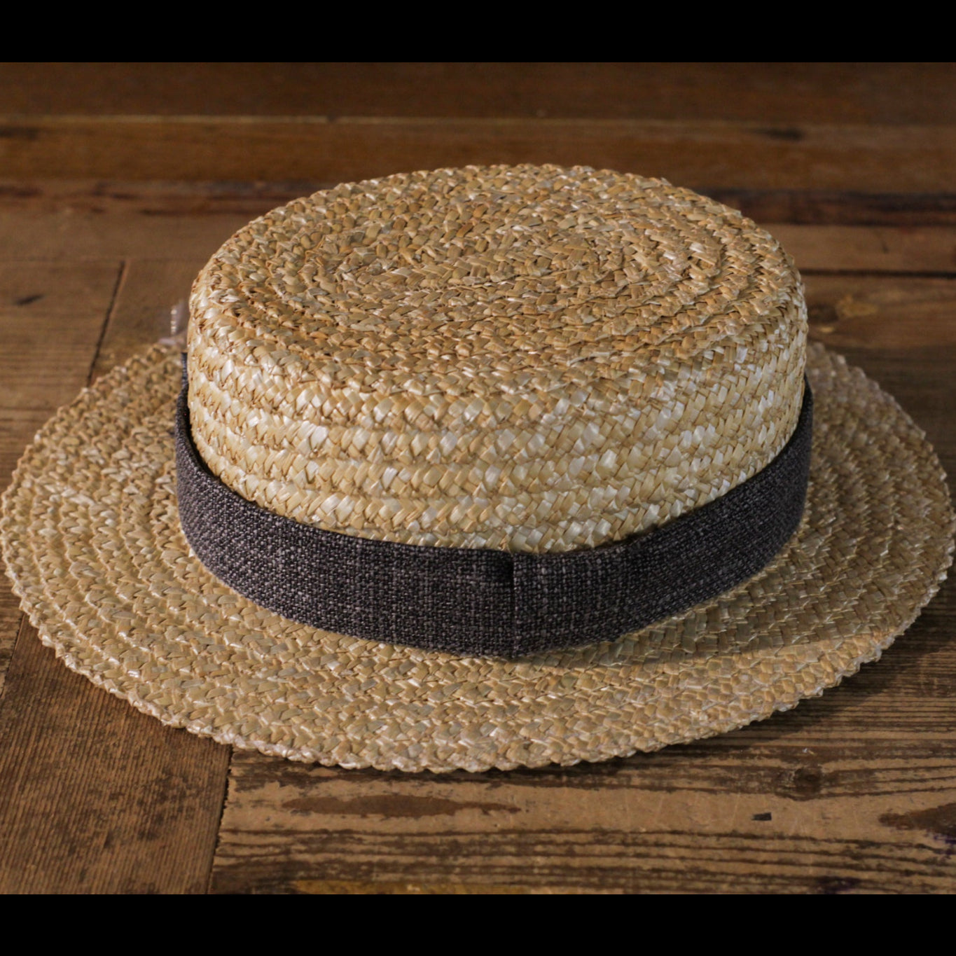BOATER HAT - Brown Linen