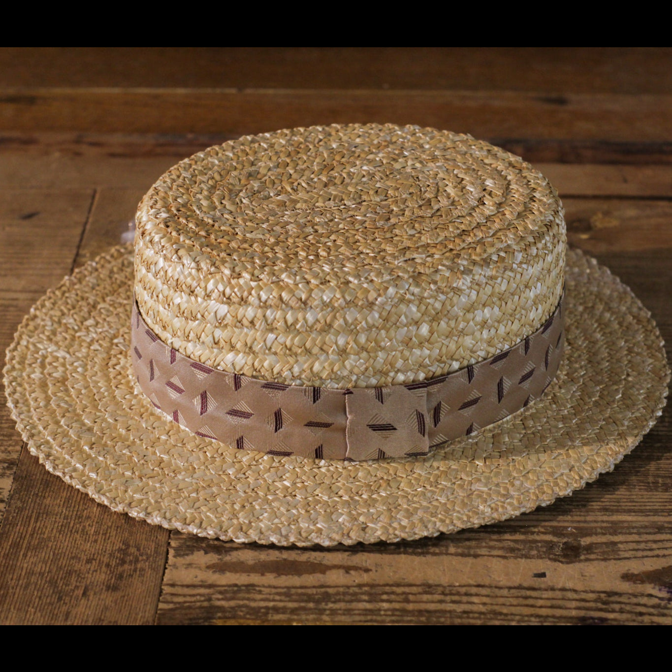 BOATER HAT - Gold Rectangle