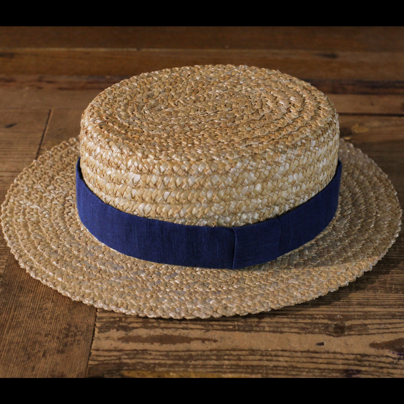 BOATER HAT - Blue Linen