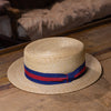 BOATER HAT - Soft Red&Blue