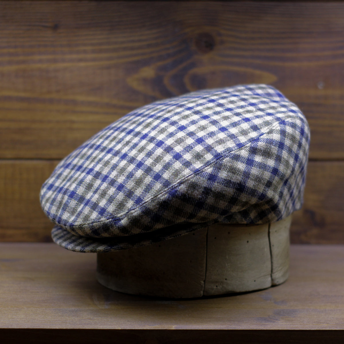 County Cap PR - Plaid blue & chestnut