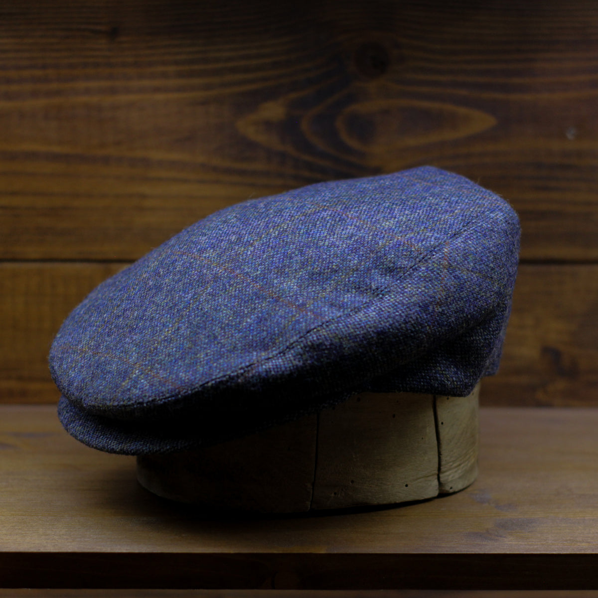 County Cap PR - Tweed overcheck blue&mustard