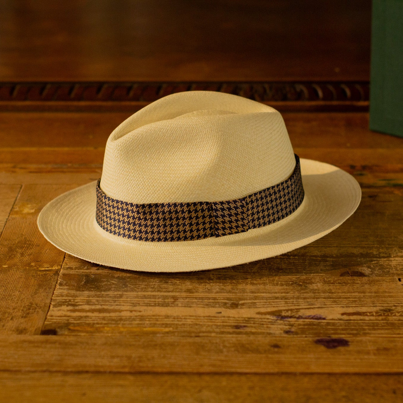 GENUINE PANAMA - Brown&Gold Pied de Poule