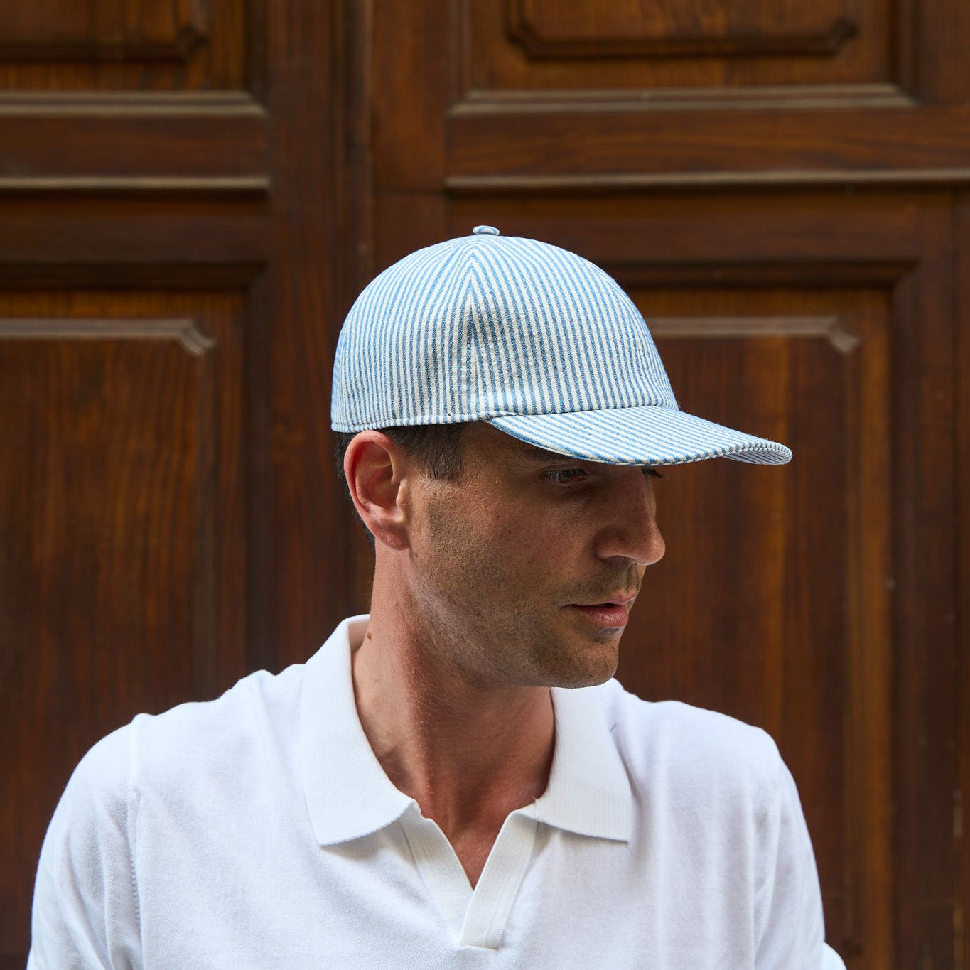 Baseball - Seersucker azzurro e bianco VBC