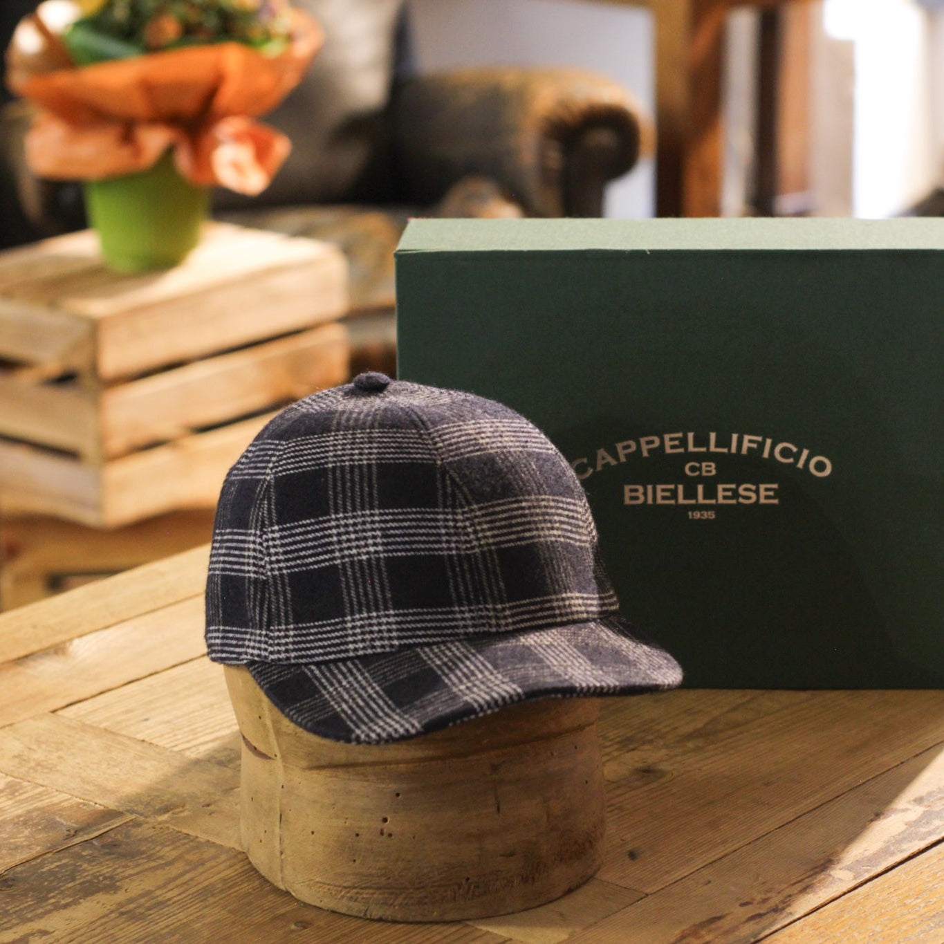 Baseball Cap - Check Blue&White