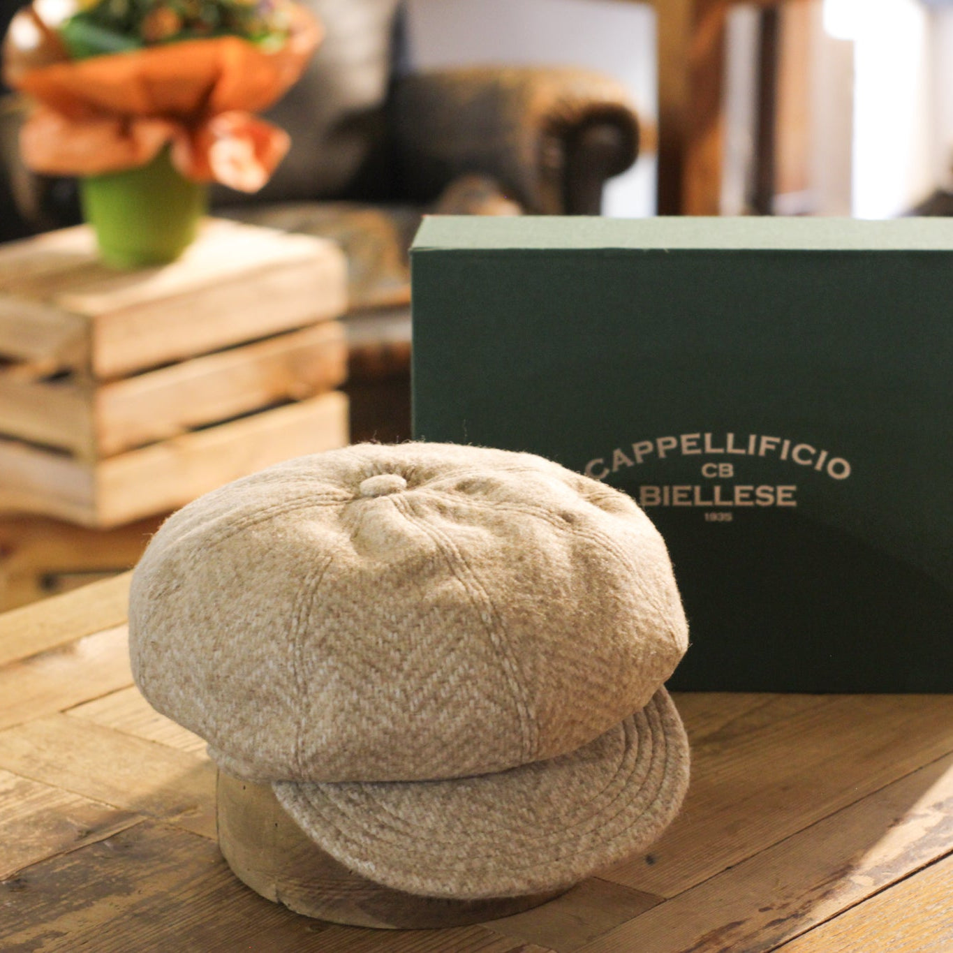 Cougan - Herringbone Beige Alpaca