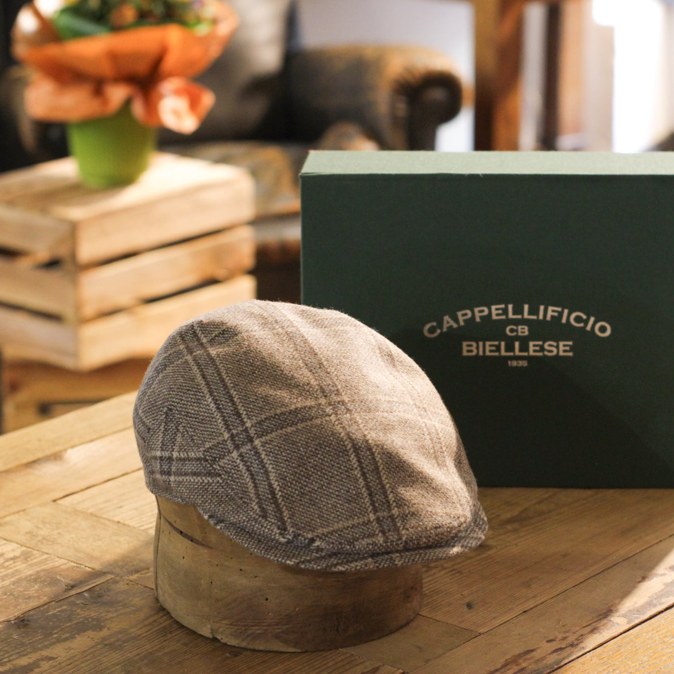 County Cap - Winter Check Beige VBC AW25