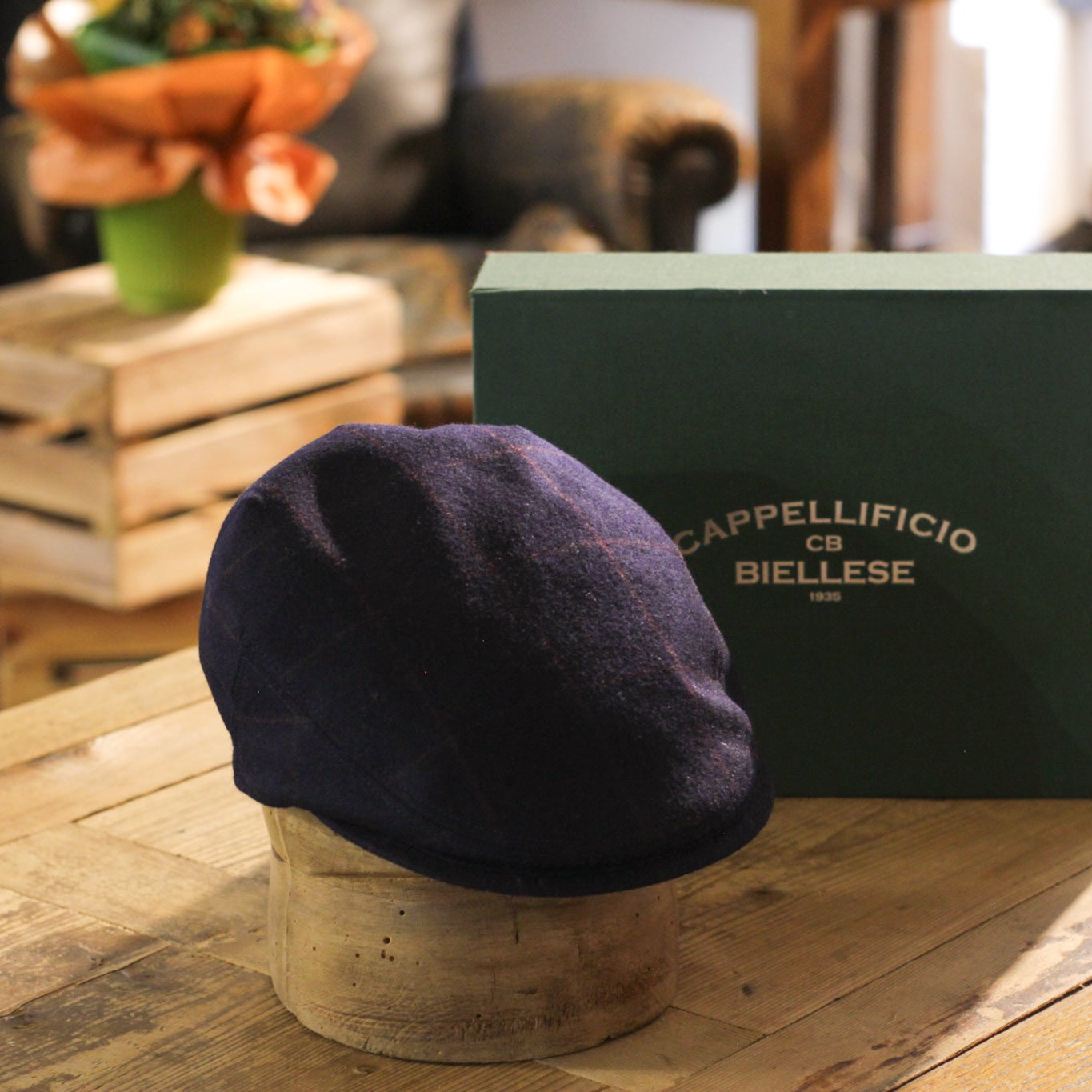 County Cap - Classic Check Blu Navy AW25