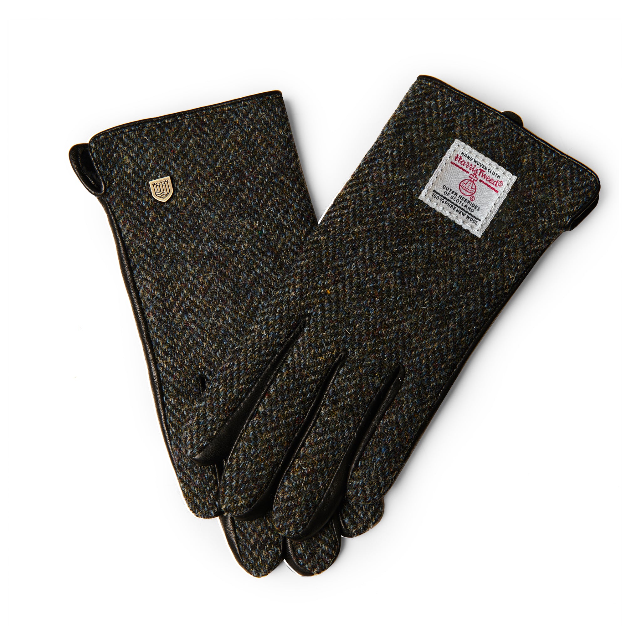 Men's Gloves -  Black&Grey Herringbone