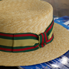 BOATER HAT - Green&Red