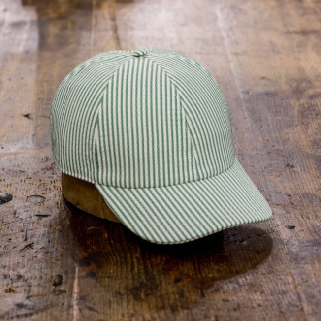 Berretto da baseball - Seersucker Verde&amp;Bianco VBC
