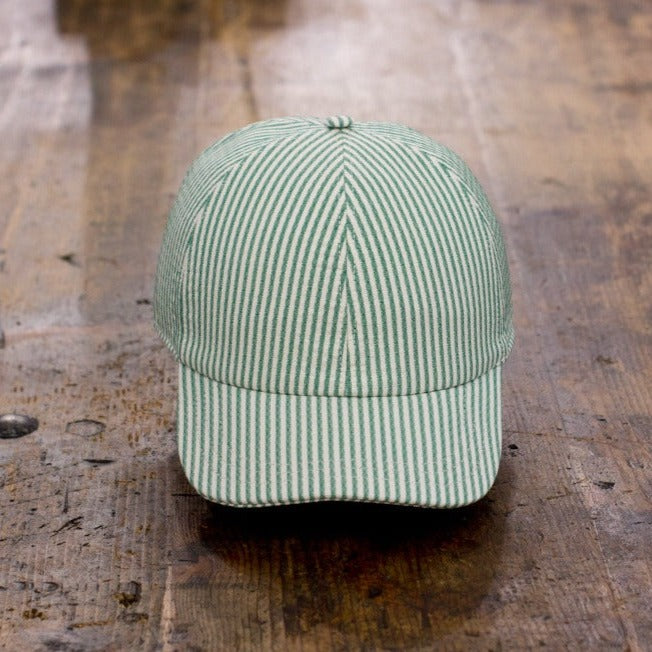 Berretto da baseball - Seersucker Verde&amp;Bianco VBC