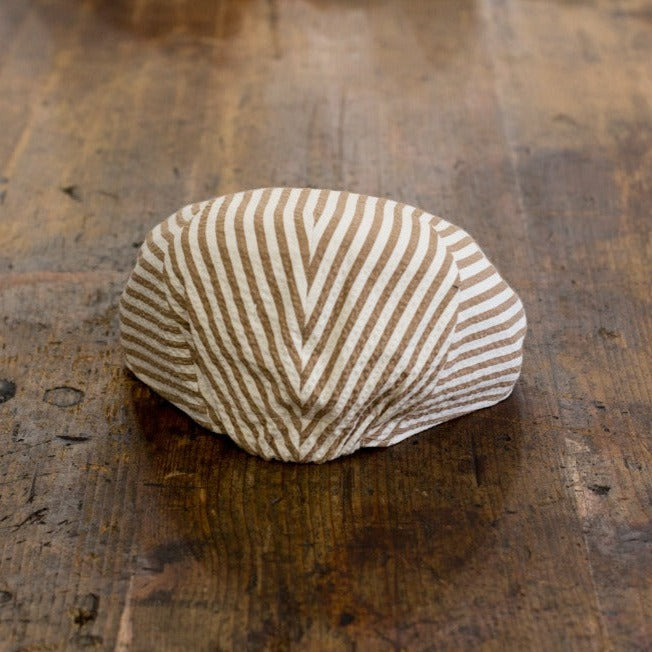 County Cap - Seersucker Beige&White