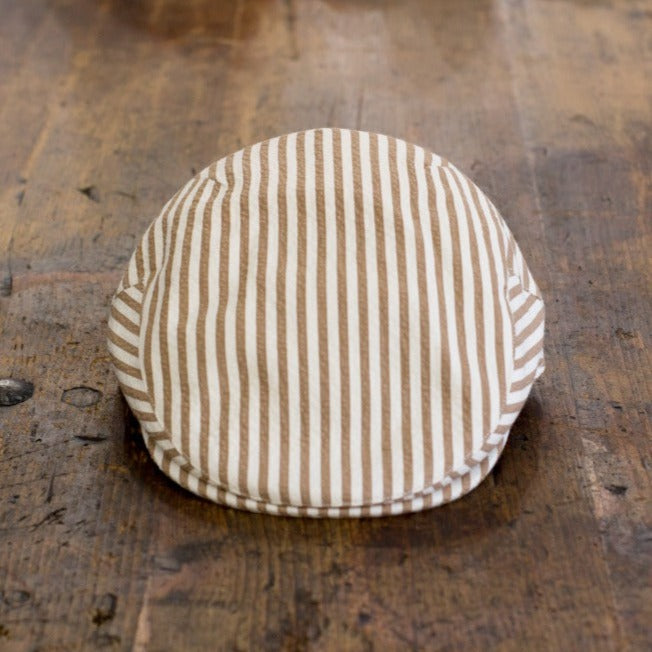 County Cap - Seersucker Beige&White