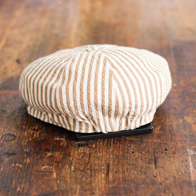 COUGAN - Seersucker stripes beige&white